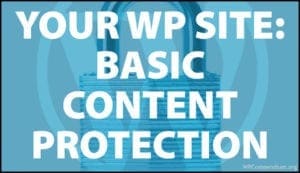 Your WordPress Site - Basic Content Protection