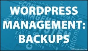 WordPress Management Tutorials - WordPress Backups